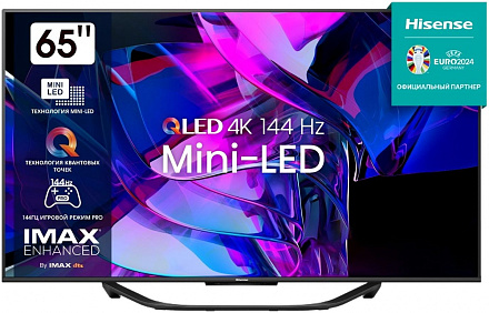 Телевизор QLED Hisense 65" 65U7KQ черный/черный 4K Ultra HD 120Hz DVB-T DVB-T2 DVB-C DVB-S DVB-S2 USB WiFi Smart TV (RUS)