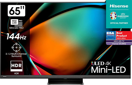 Телевизор LED Hisense 65" 65U8KQ темно-серый 4K Ultra HD 120Hz DVB-T DVB-T2 DVB-C DVB-S DVB-S2 USB WiFi Smart TV