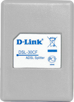 Сплиттер DialUp D-Link DSL-30CF/RS RJ-11 Annex A/L/M внешний белый