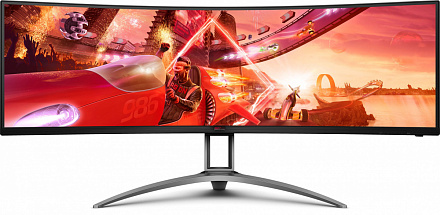 Монитор AOC 48.8" AG493UCX2 черный VA LED 1ms 32:9 HDMI M/M матовая HAS Piv 400cd 178гр/178гр 5120x1440 165Hz G-Sync FreeSync Premium Pro DP 2K USB 14.4кг