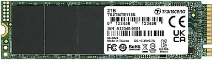 Накопитель SSD Transcend PCIe 3.0 x4 2TB TS2TMTE115S 115S M.2 2280 0.2 DWPD