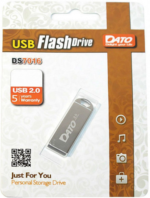 Флеш Диск Dato 16Gb DS7016 DS7016-16G USB2.0 серебристый