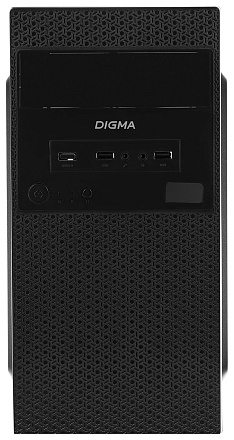 Корпус Digma DC-MATX103-U2 черный без БП mATX 1x80mm 2x120mm 2xUSB2.0 audio