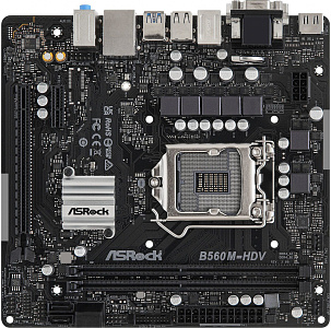 Материнская плата Asrock B560M-HDV R3.0 Soc-1200 Intel B560 2xDDR4 mATX AC`97 8ch(7.1) GbLAN+VGA+DVI+HDMI