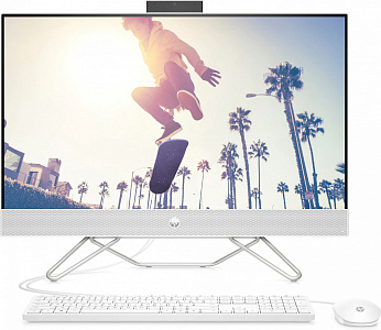 Моноблок HP 24-cb1023nh 23.8" Full HD Touch i5 1235U (1.3) 8Gb SSD512Gb Iris Xe CR Free DOS GbitEth WiFi BT 65W клавиатура мышь Cam белый 1920x1080