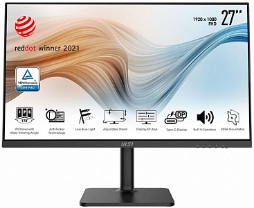 Монитор MSI 27" Modern MD271P черный IPS LED 16:9 HDMI M/M матовая HAS Piv 250cd 178гр/178гр 1920x1080 75Hz FHD USB 5.6кг